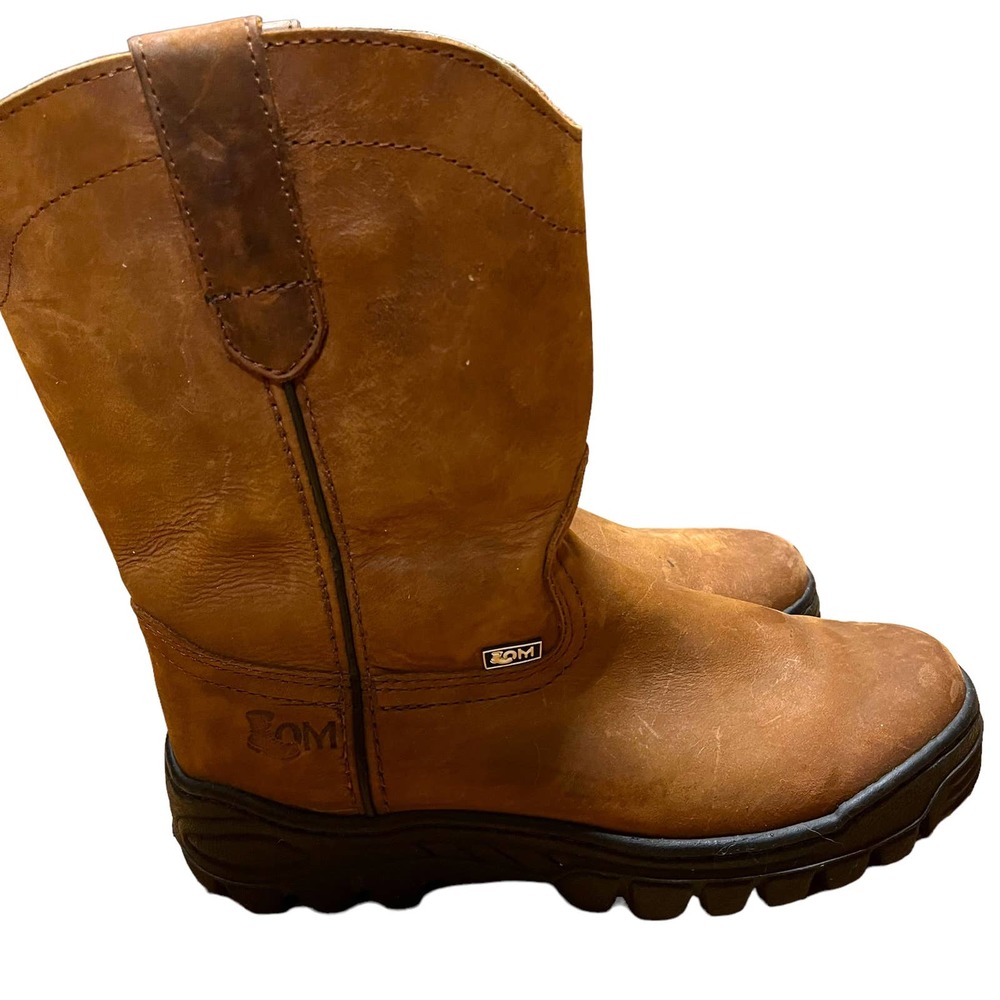 LOM Work Boots Brown Suede Western Men's Made in Mexico Size 10.5 Oil Resistant - Picture 2 of 13